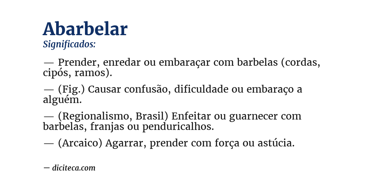 Significado de abarbelar