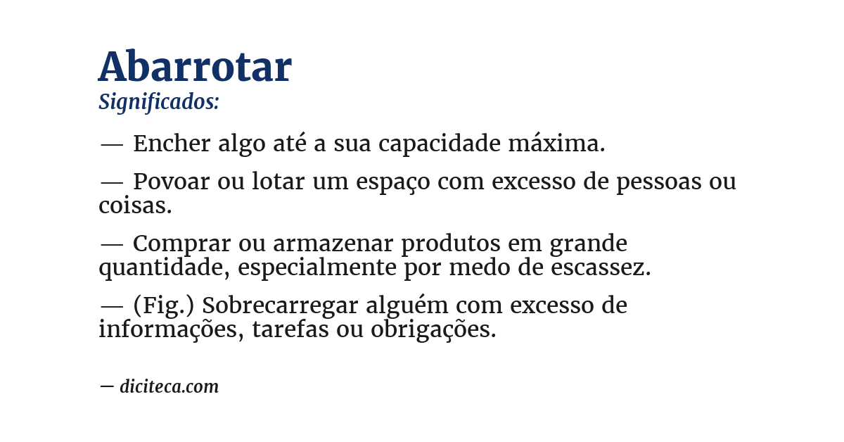 Significado de abarrotar