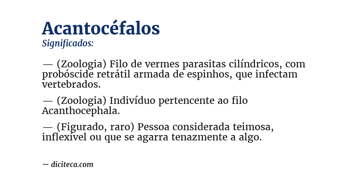 Significado de acantocéfalos