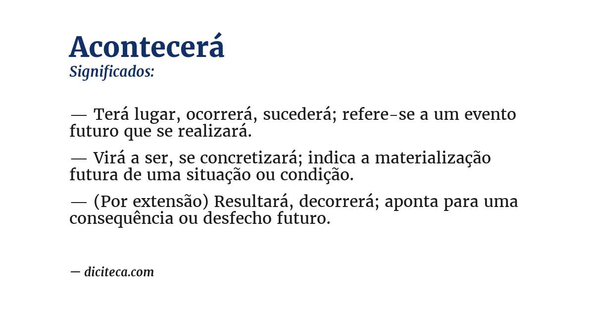 Significado de acontecerá