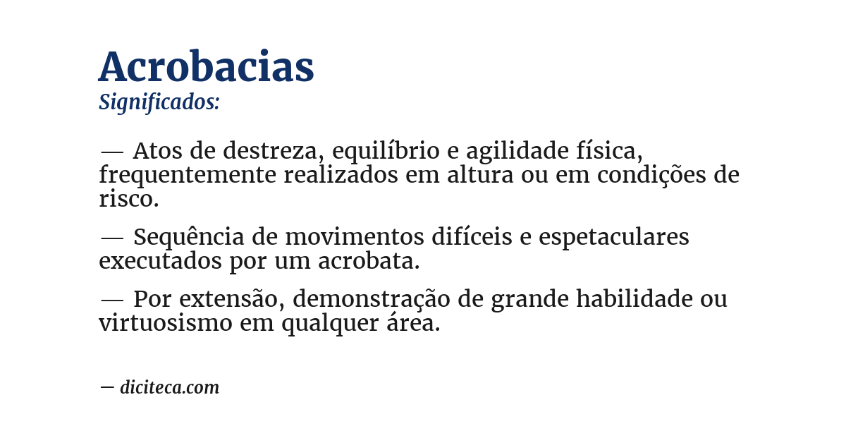 Significado de acrobacias