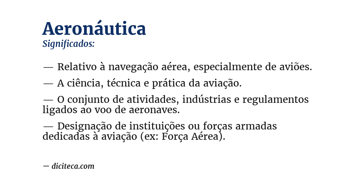 Significado de aeronáutica