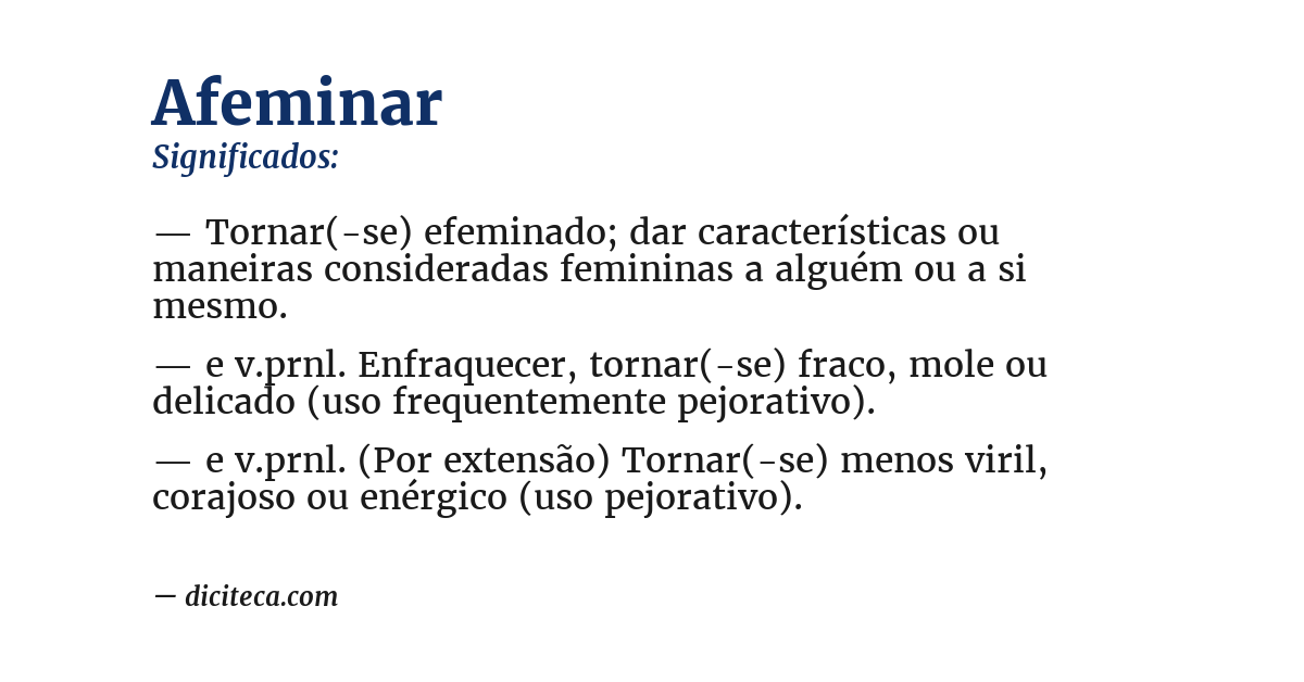 Significado de afeminar
