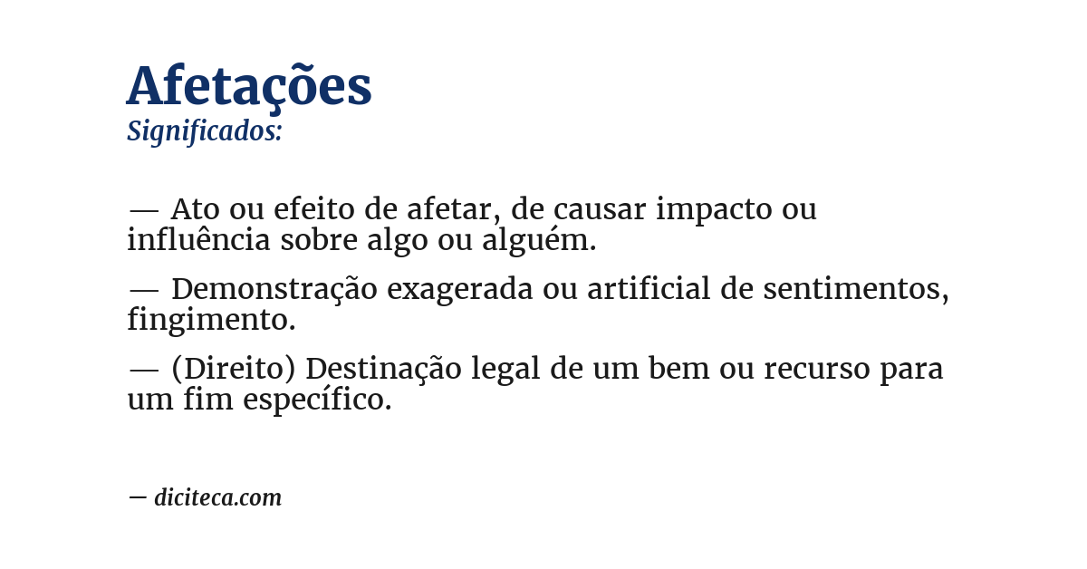 Significado de afetações