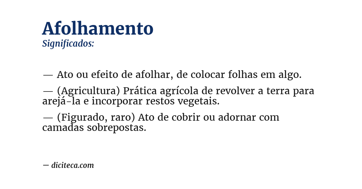 Significado de afolhamento