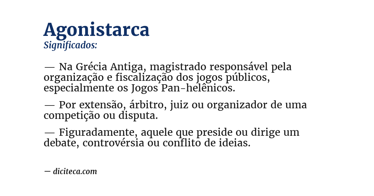Significado de agonistarca