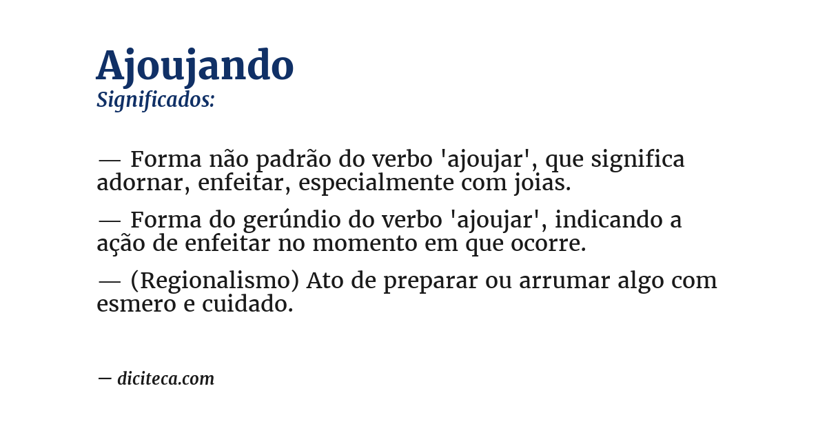 Significado de ajoujando