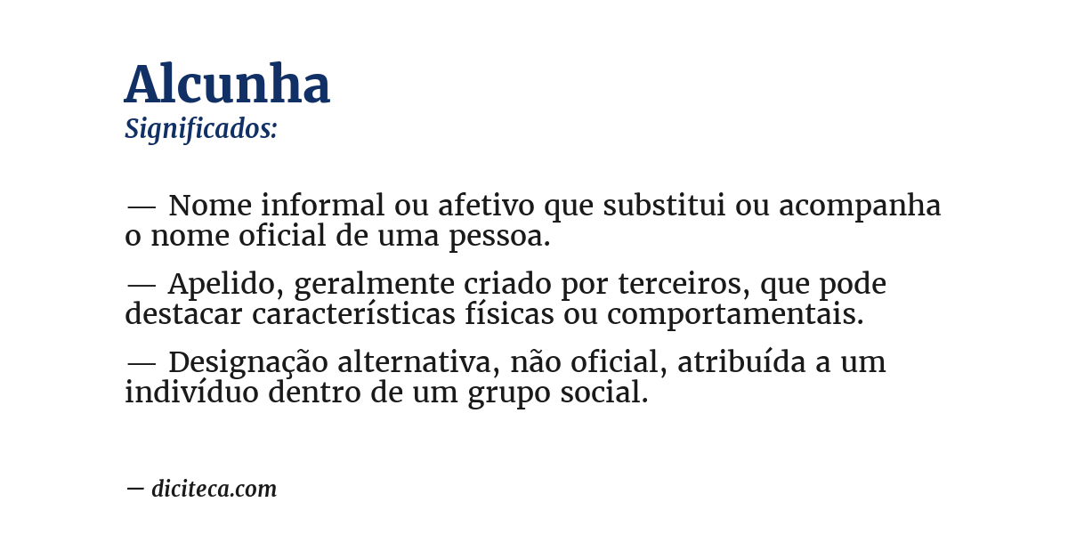 Significado de alcunha