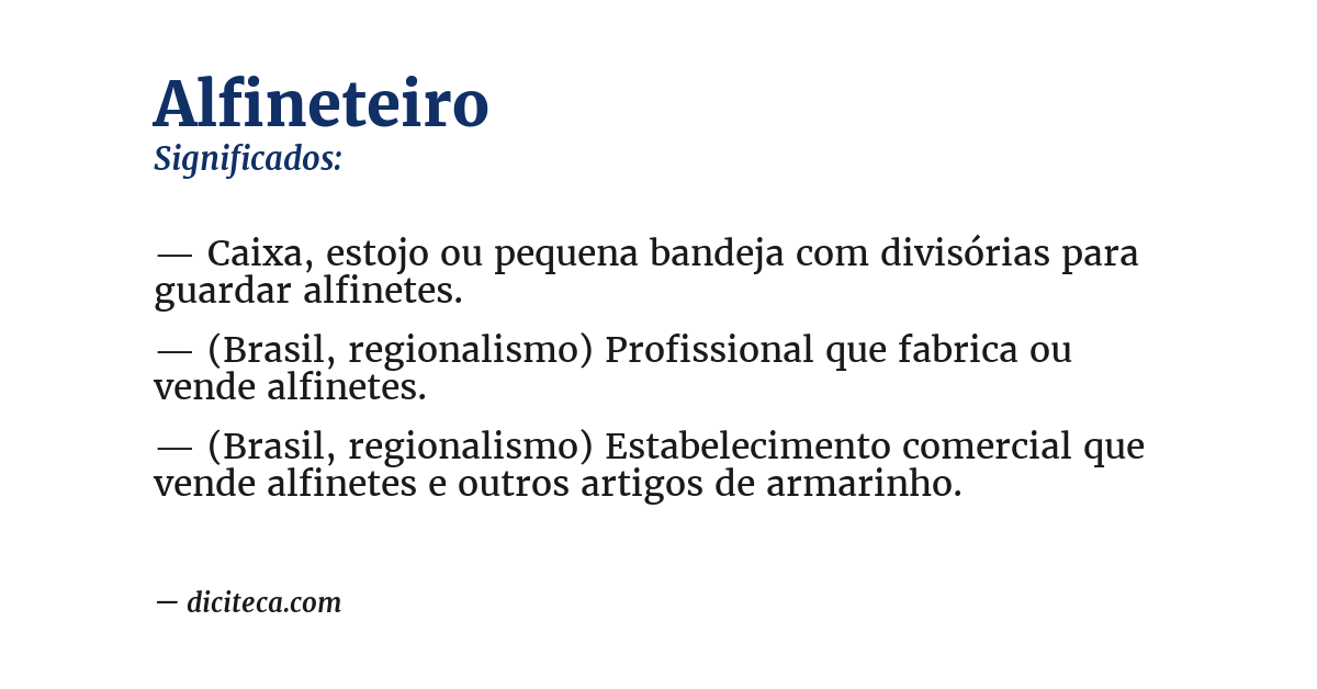 Significado de alfineteiro