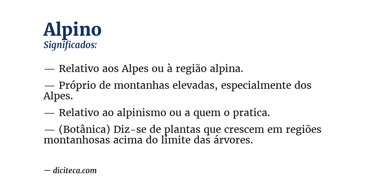 Significado de alpino