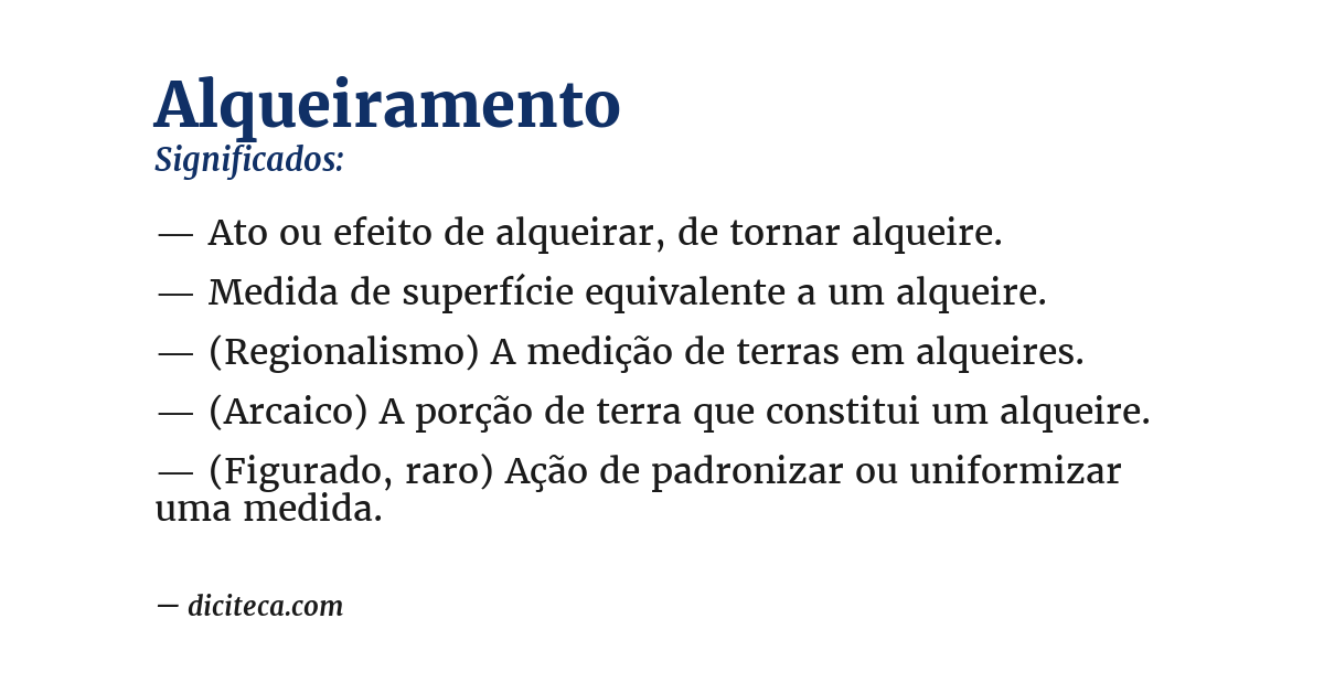 Significado de alqueiramento