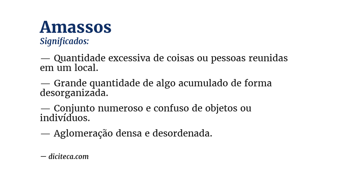 Significado de amassos