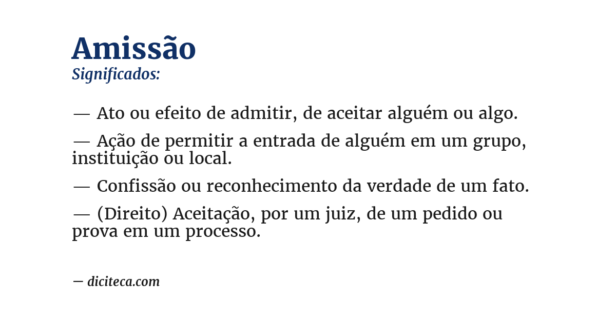 Significado de amissão