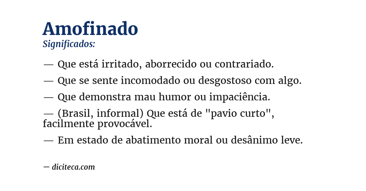 Significado de amofinado