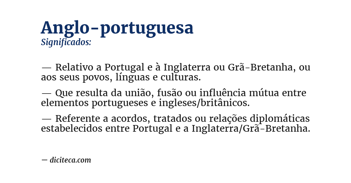 Significado de anglo-portuguesa