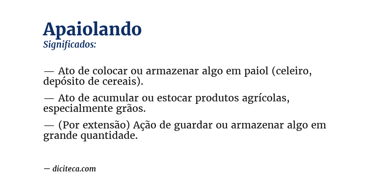 Significado de apaiolando