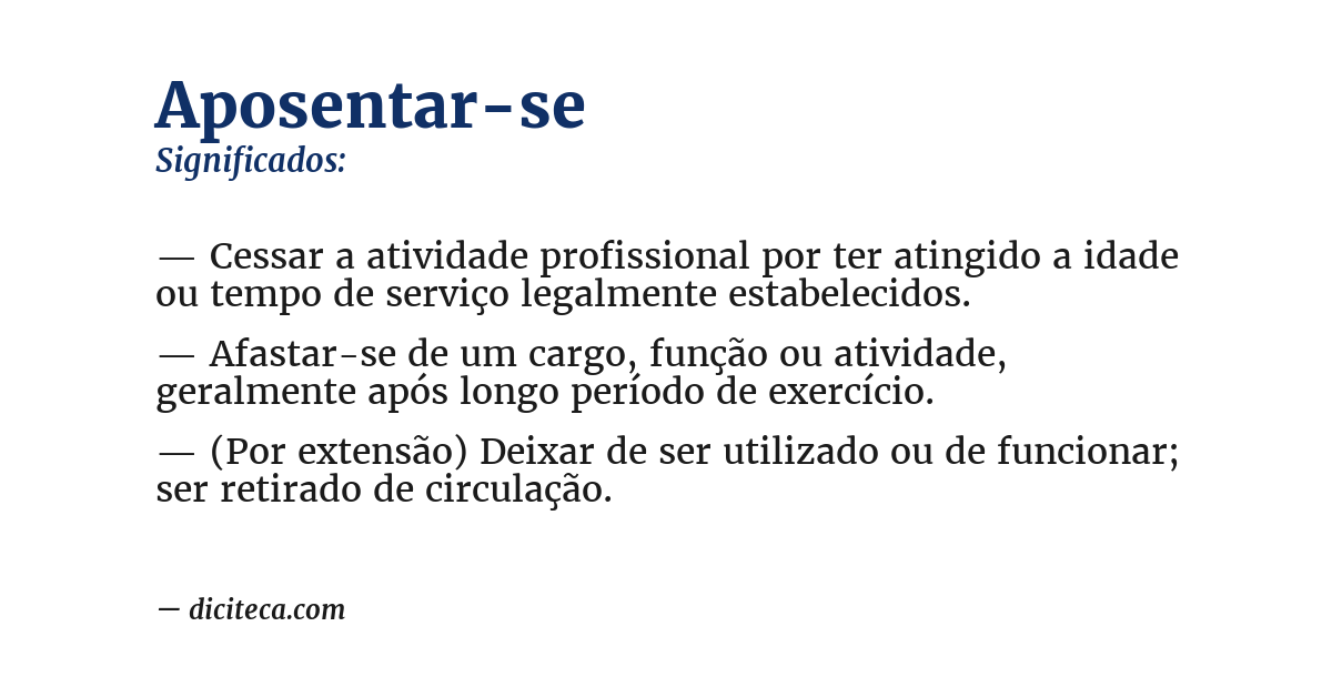Significado de aposentar-se