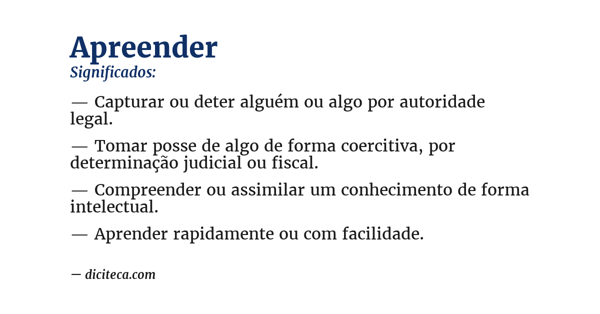 Significado de apreender
