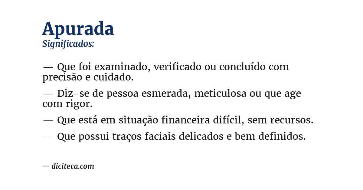 Significado de apurada