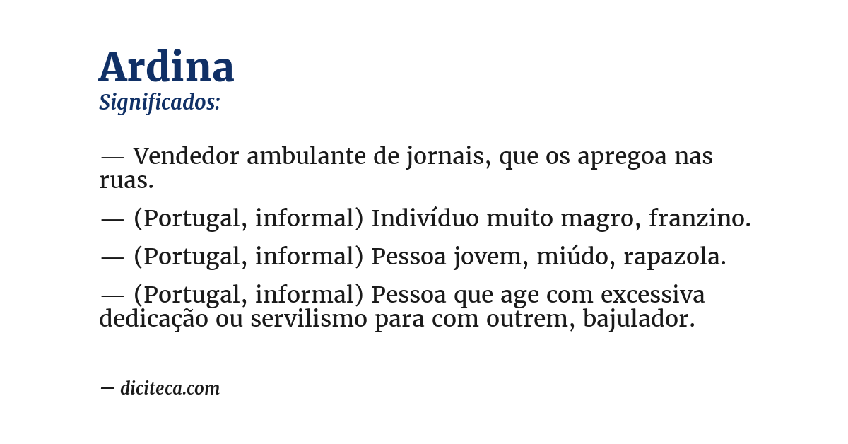 Significado de ardina