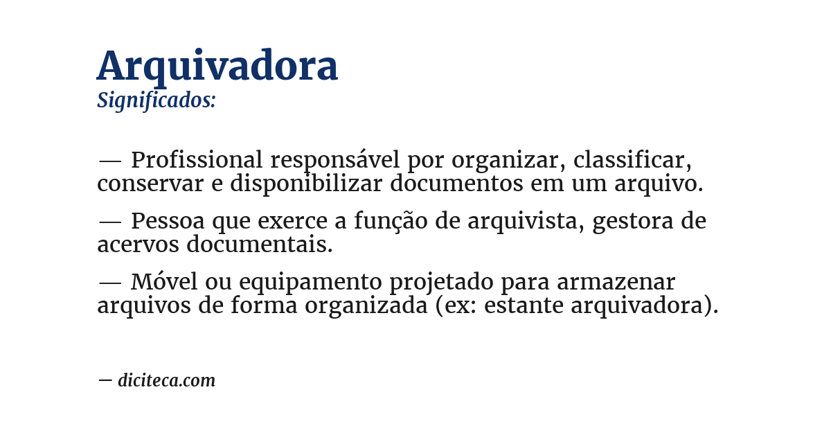 Significado de arquivadora