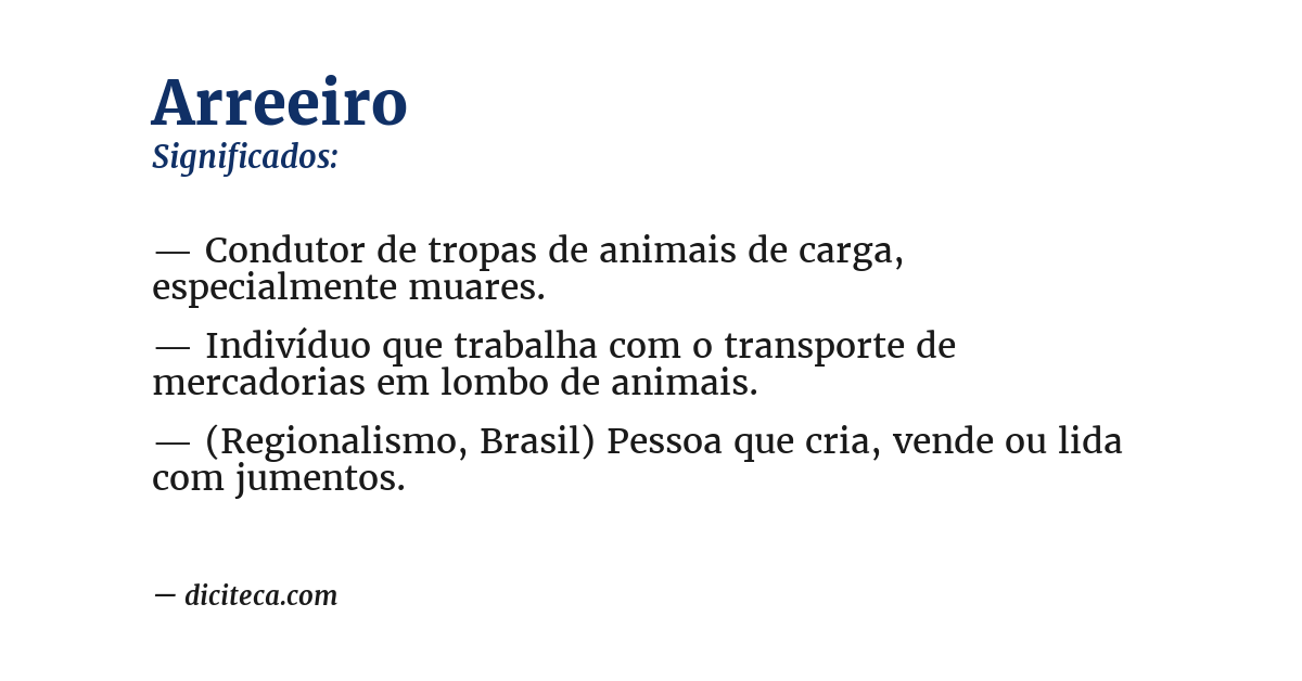 Significado de arreeiro