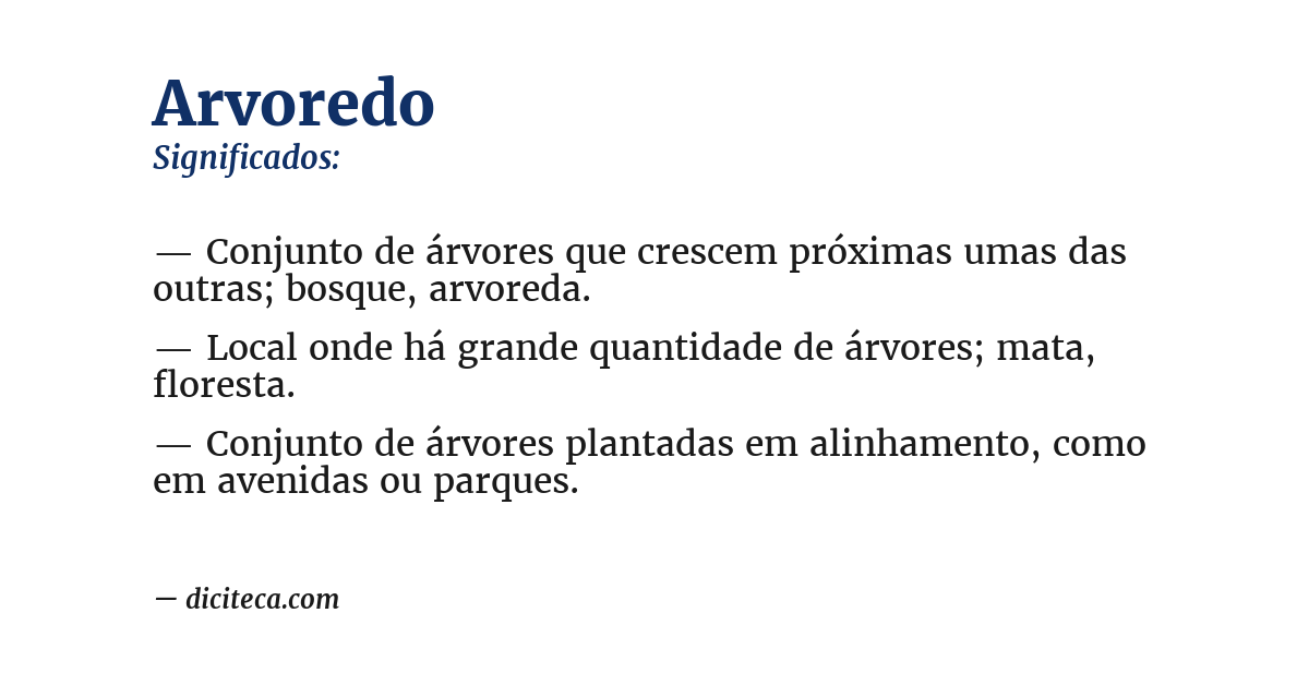 Significado de arvoredo
