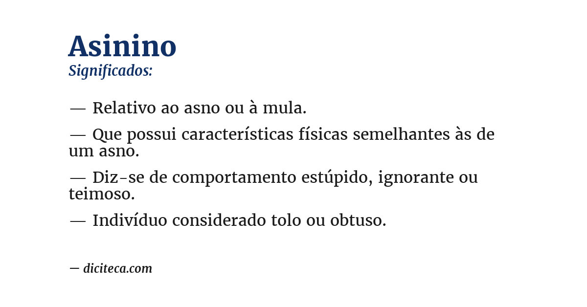 Significado de asinino