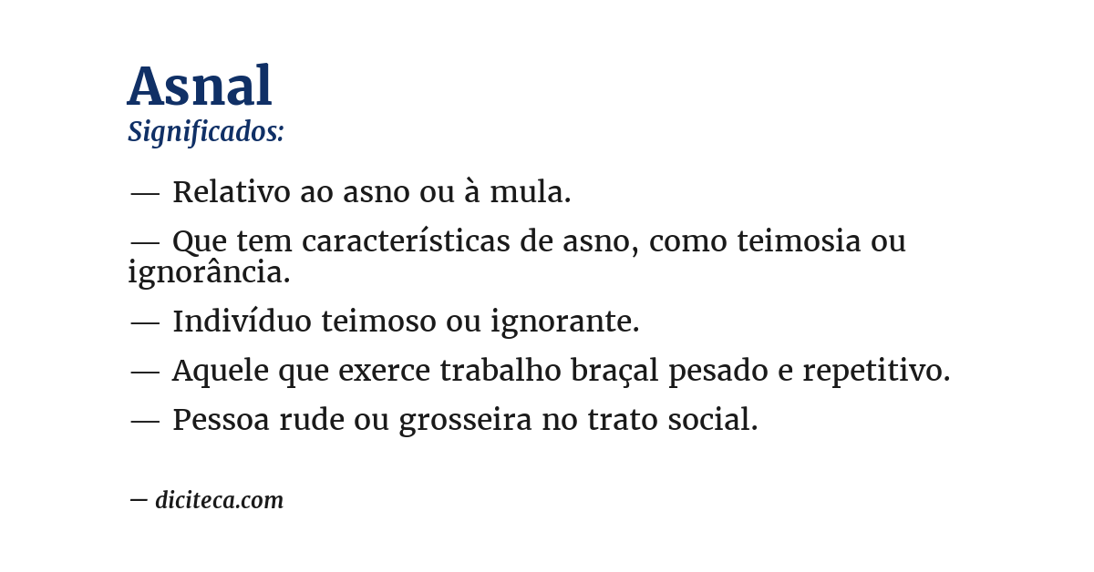 Significado de asnal