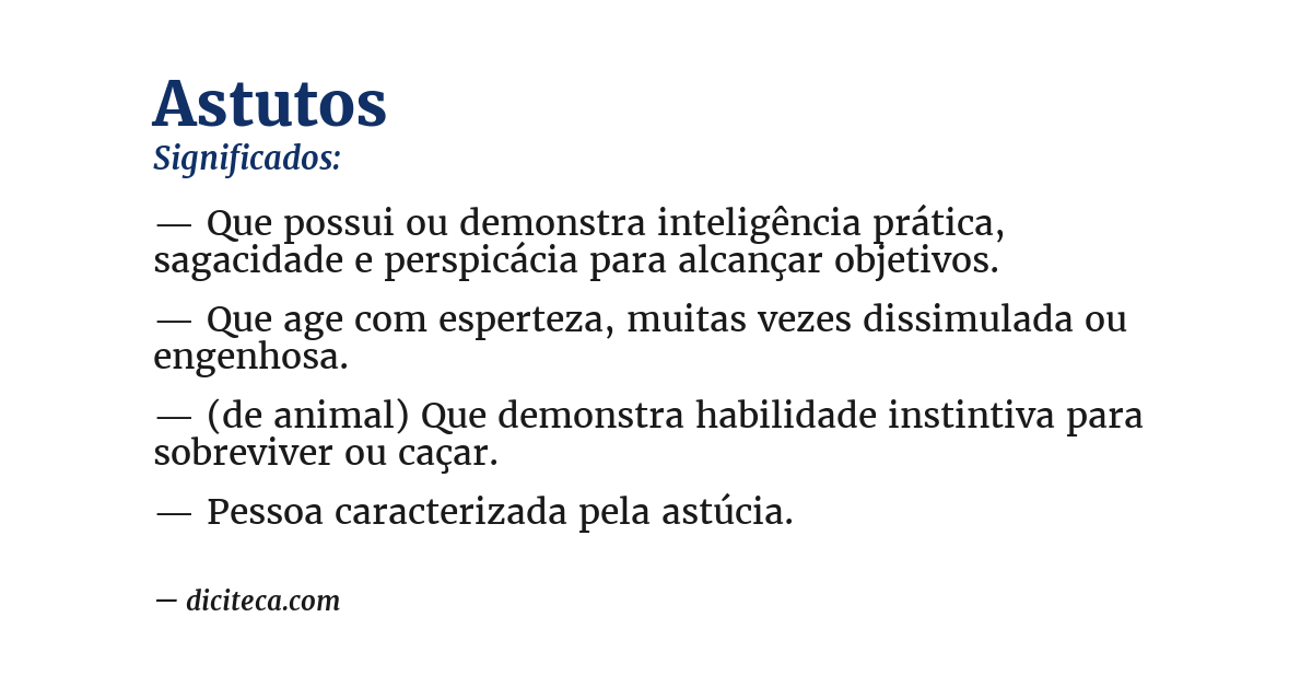 Significado de astutos