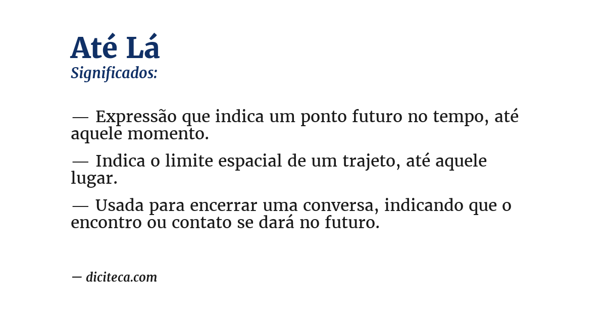 Significado de até lá