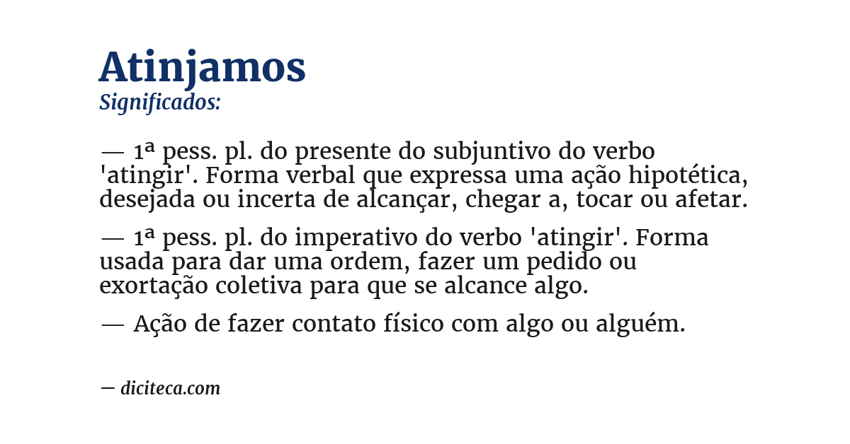 Significado de atinjamos