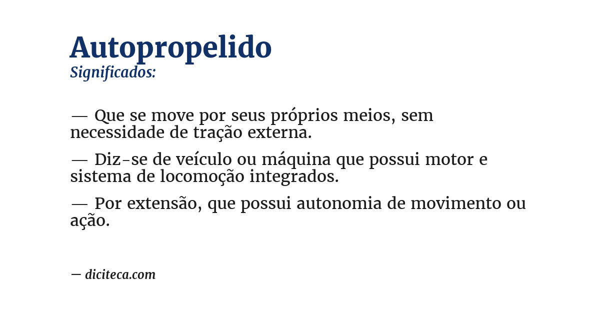 Significado de autopropelido