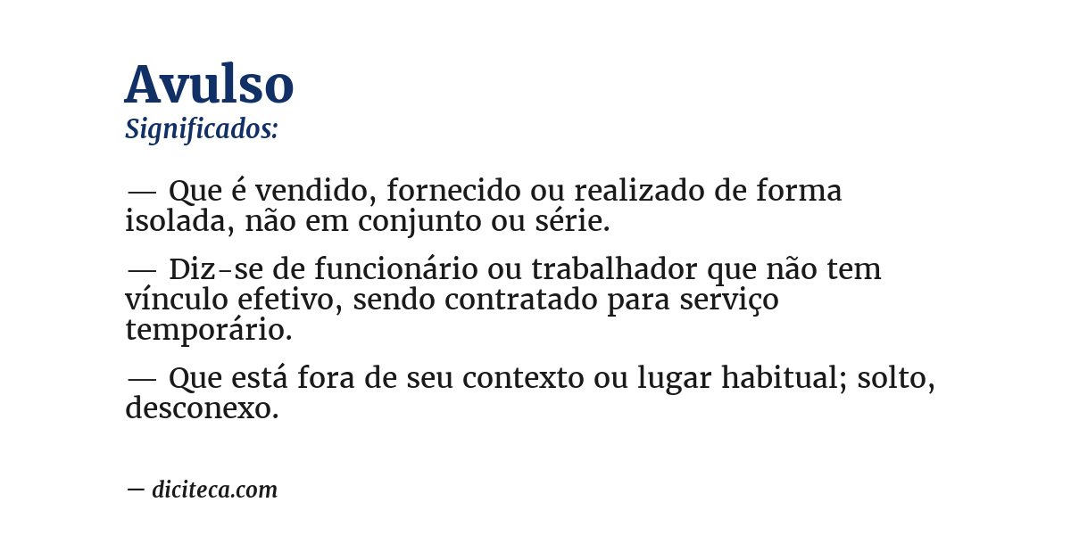 Significado de avulso