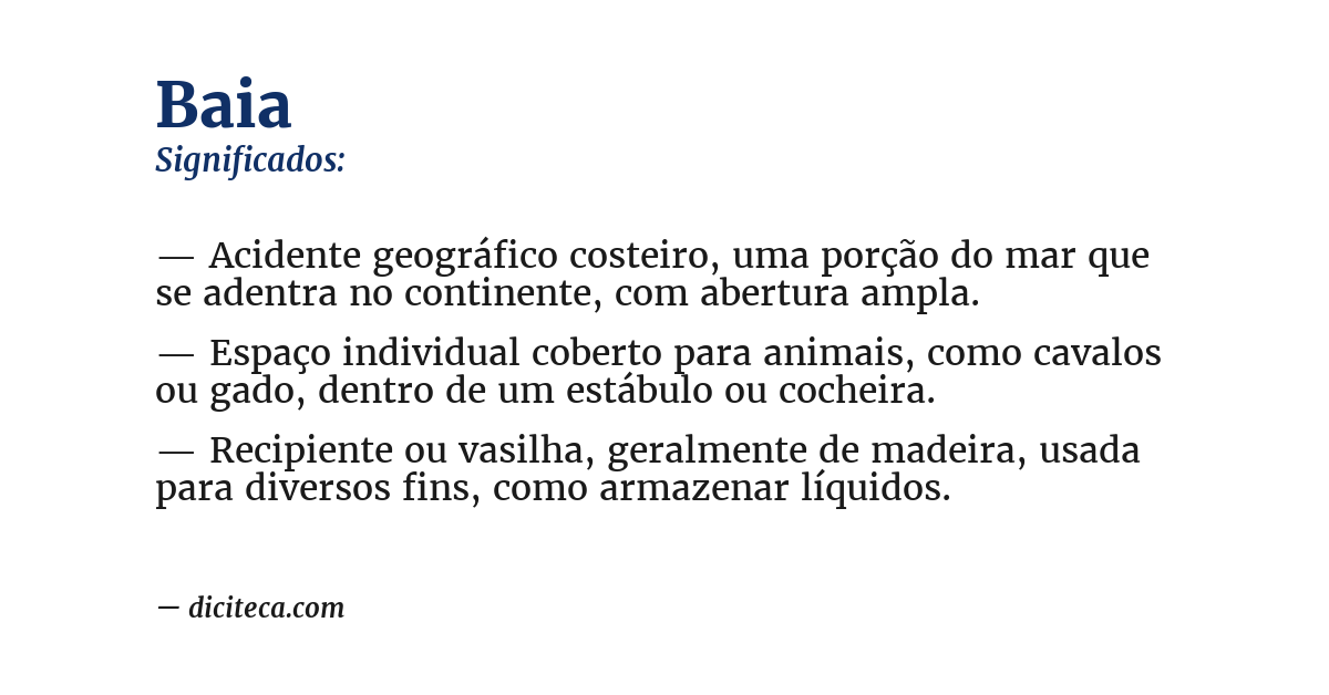 Significado de baia