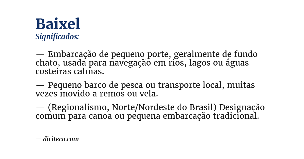 Significado de baixel