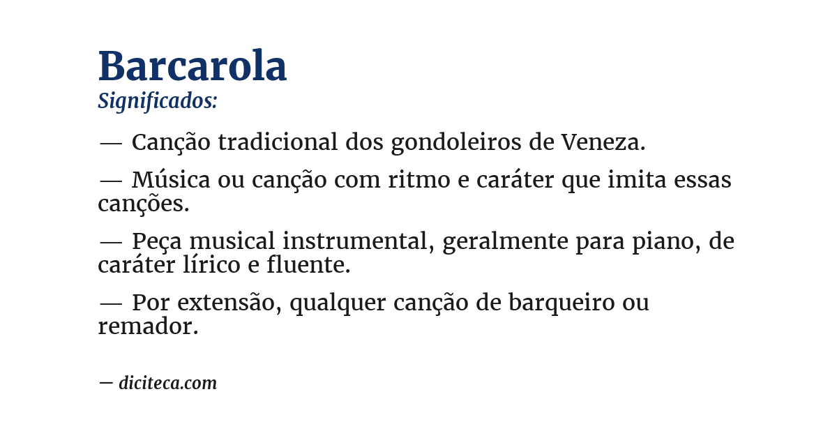 Significado de barcarola
