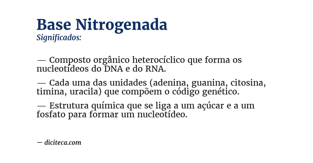 Significado de base nitrogenada