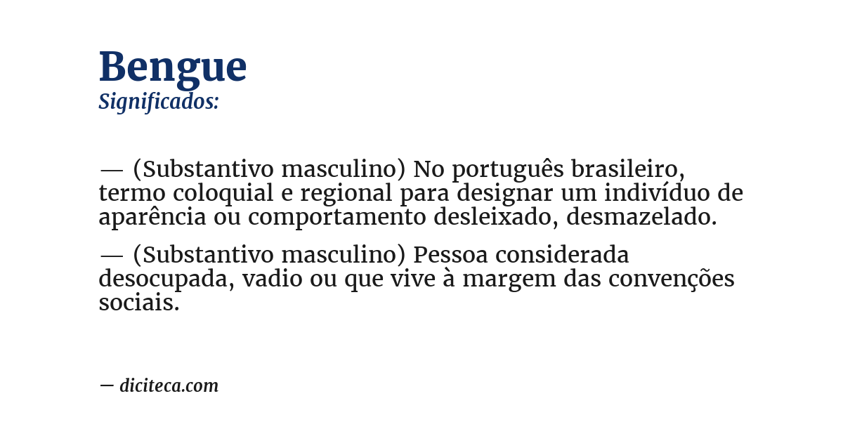 Significado de bengue
