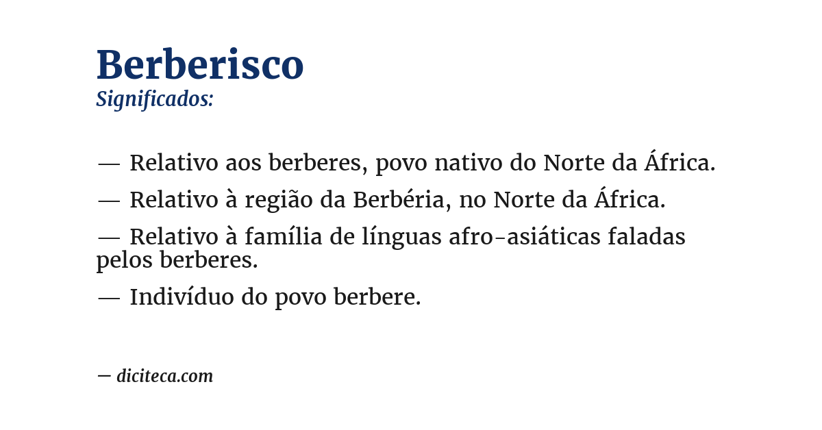 Significado de berberisco