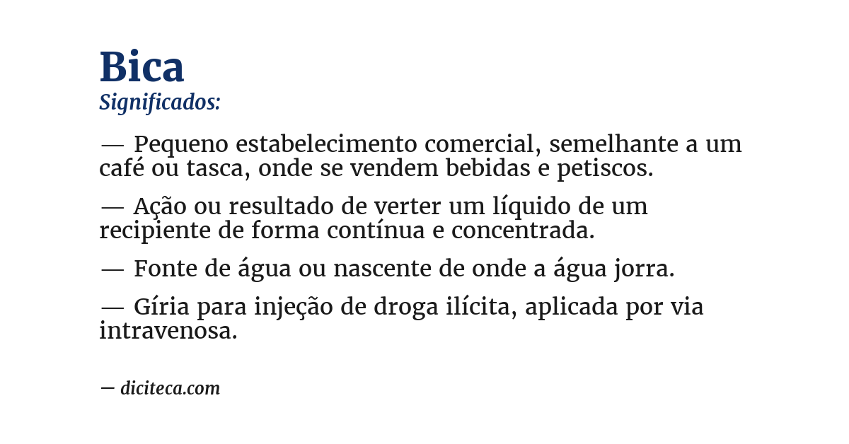 Significado de bica