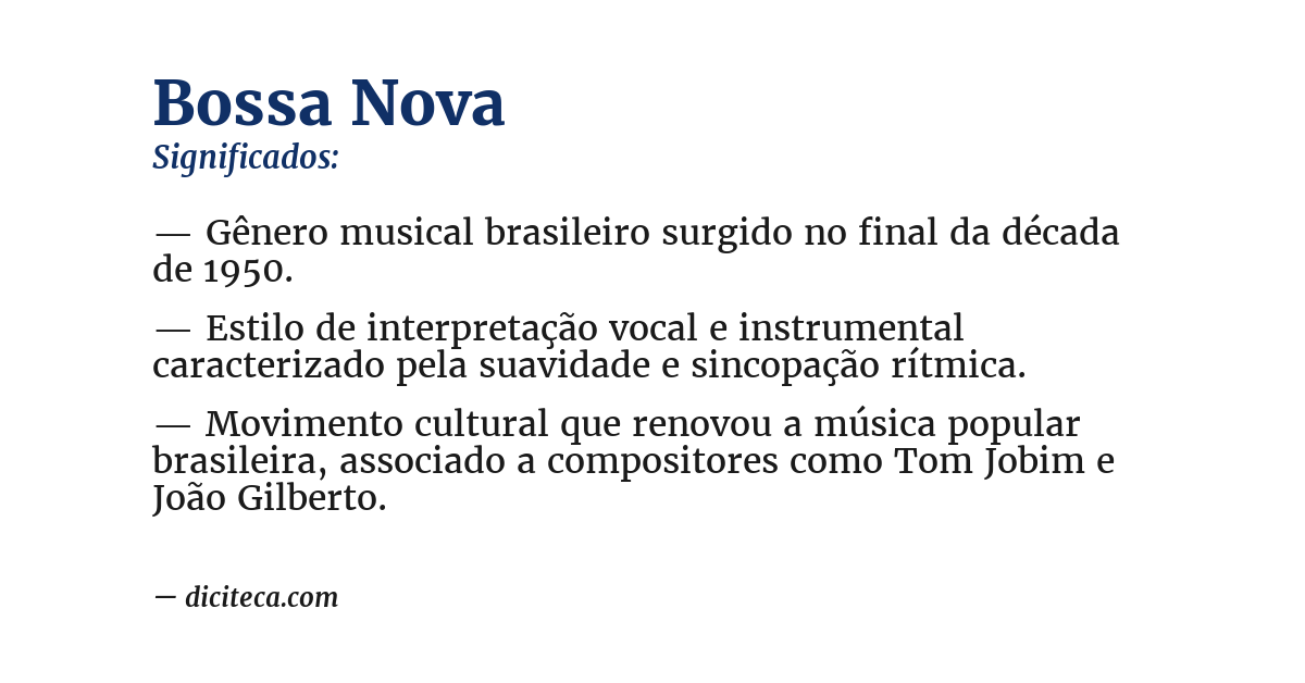 Significado de bossa nova