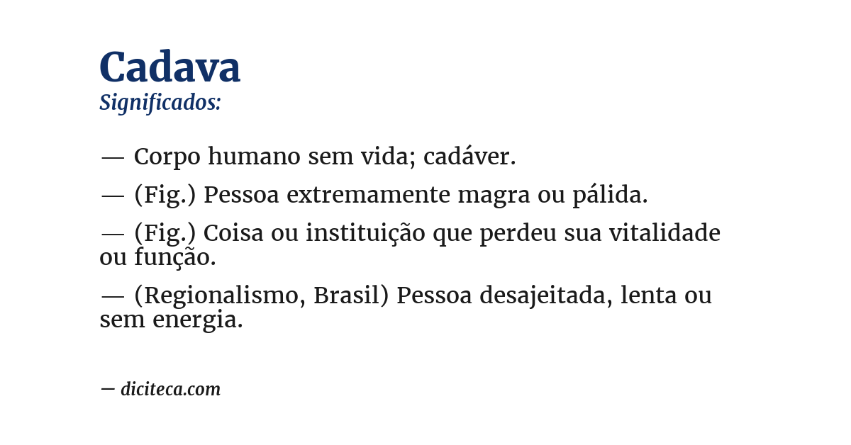 Significado de cadava