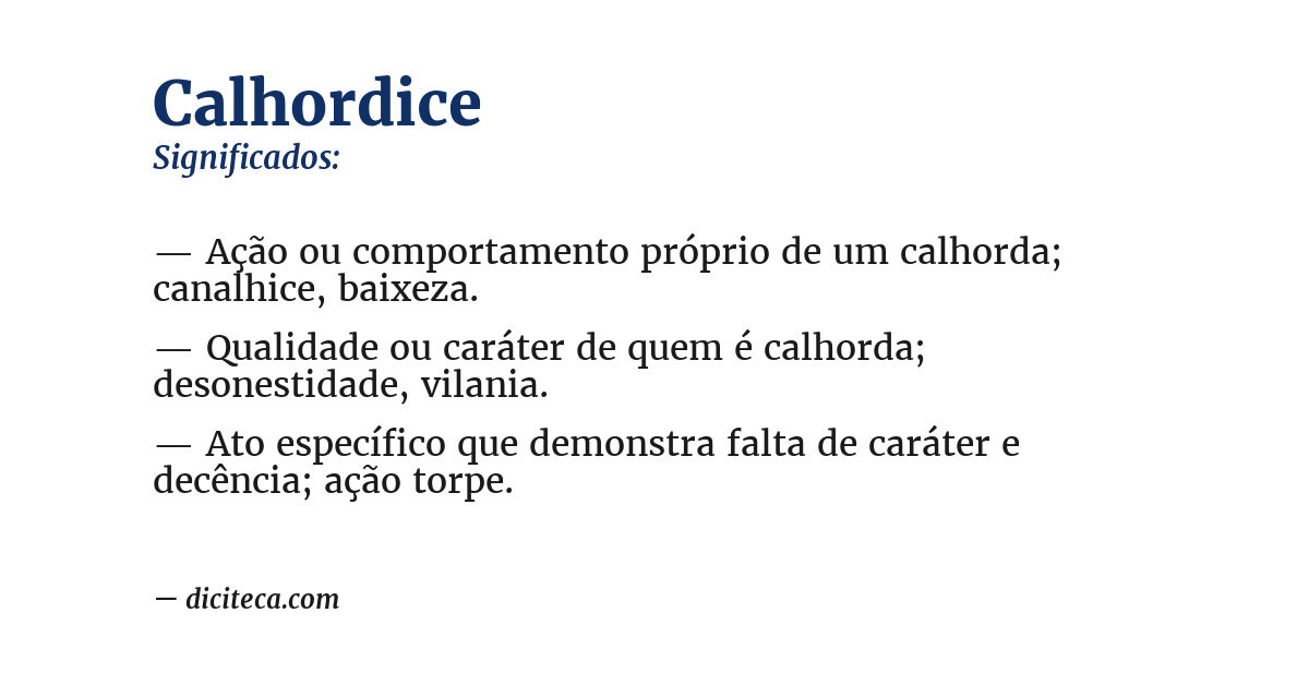 Significado de calhordice
