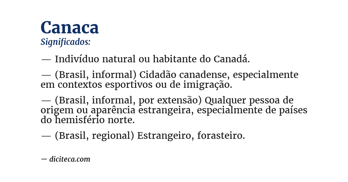 Significado de canaca
