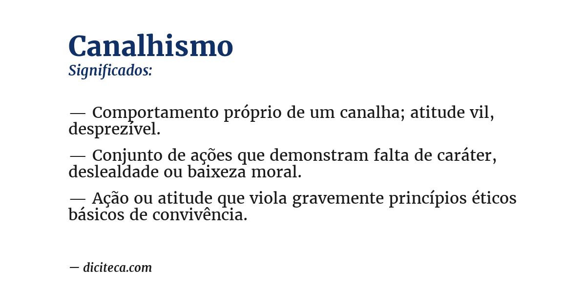 Significado de canalhismo