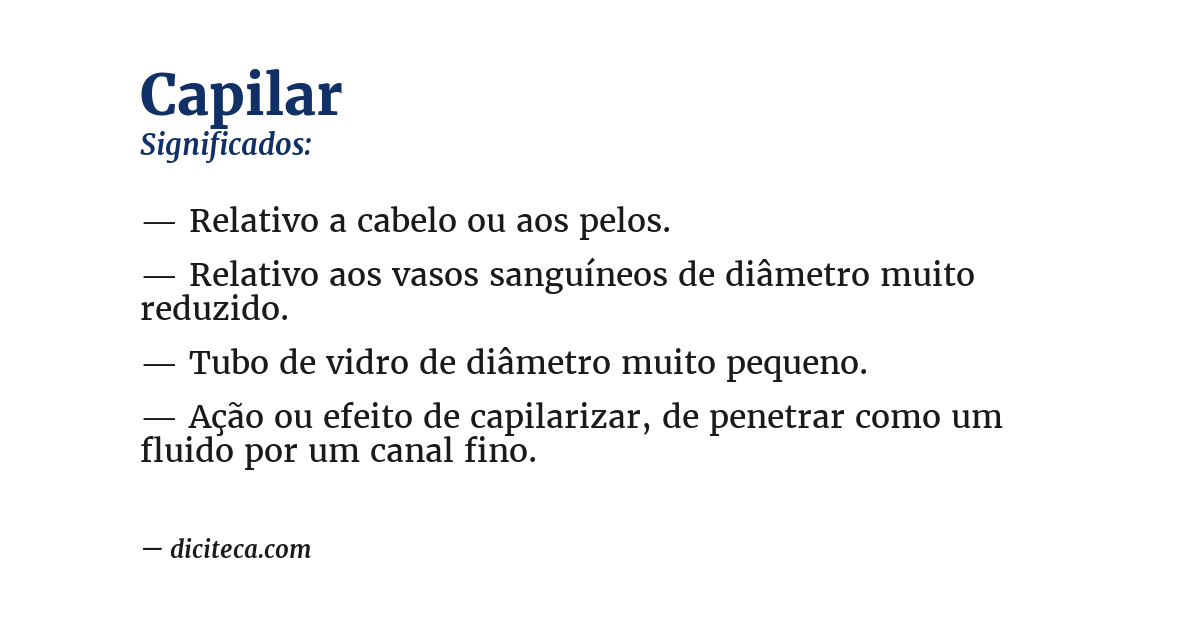 Significado de capilar