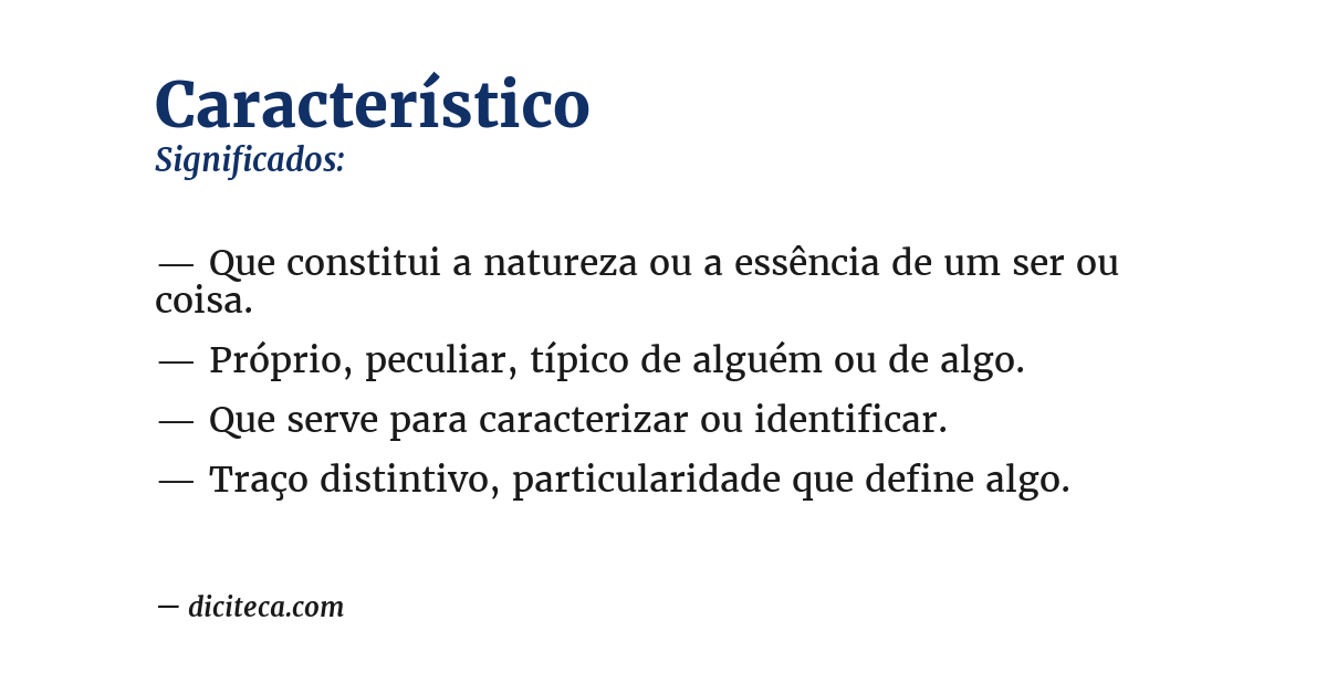 Significado de característico