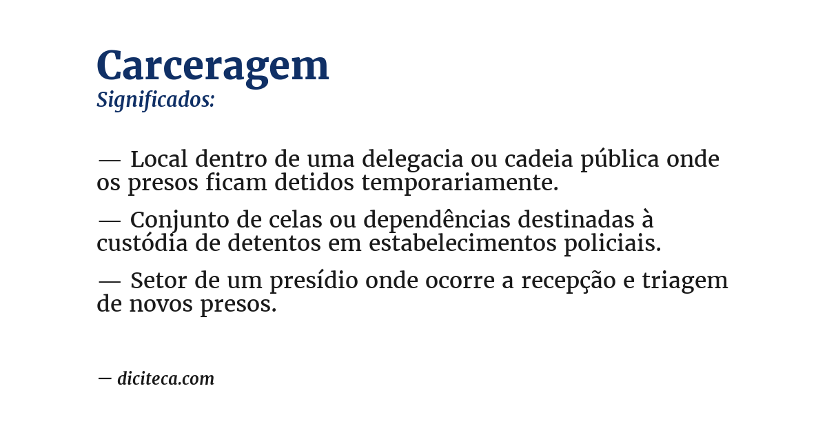 Significado de carceragem