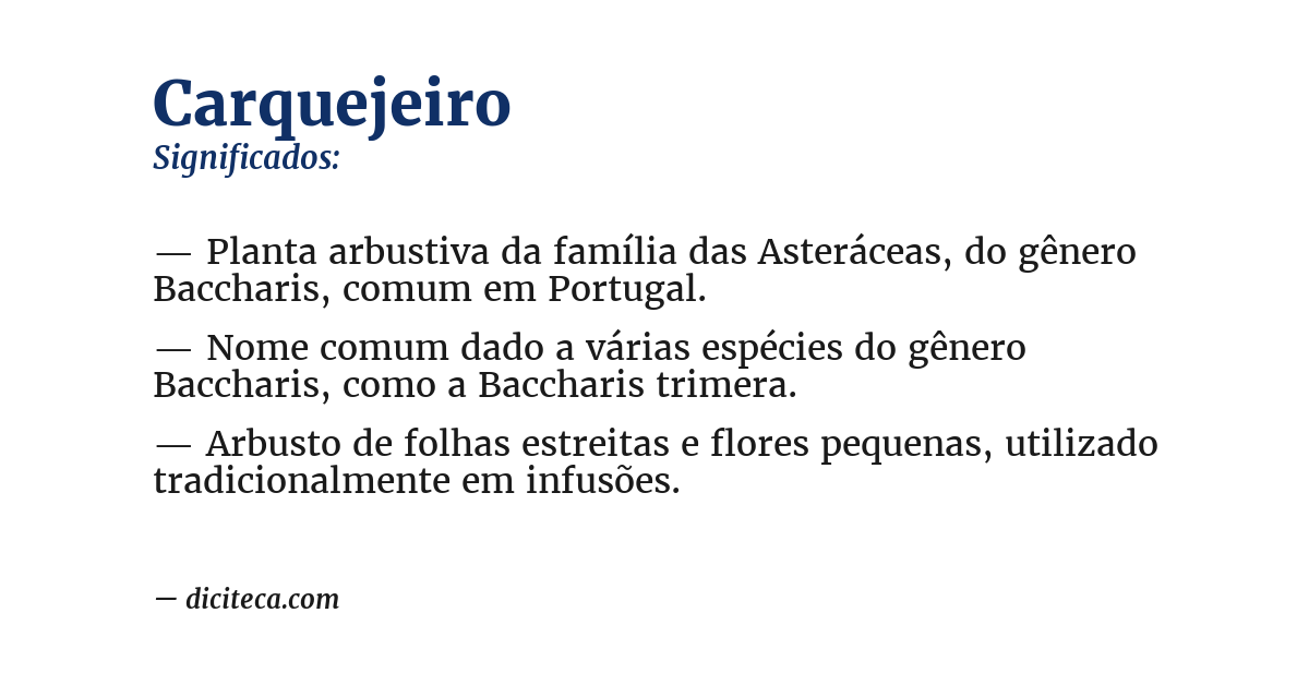 Significado de carquejeiro